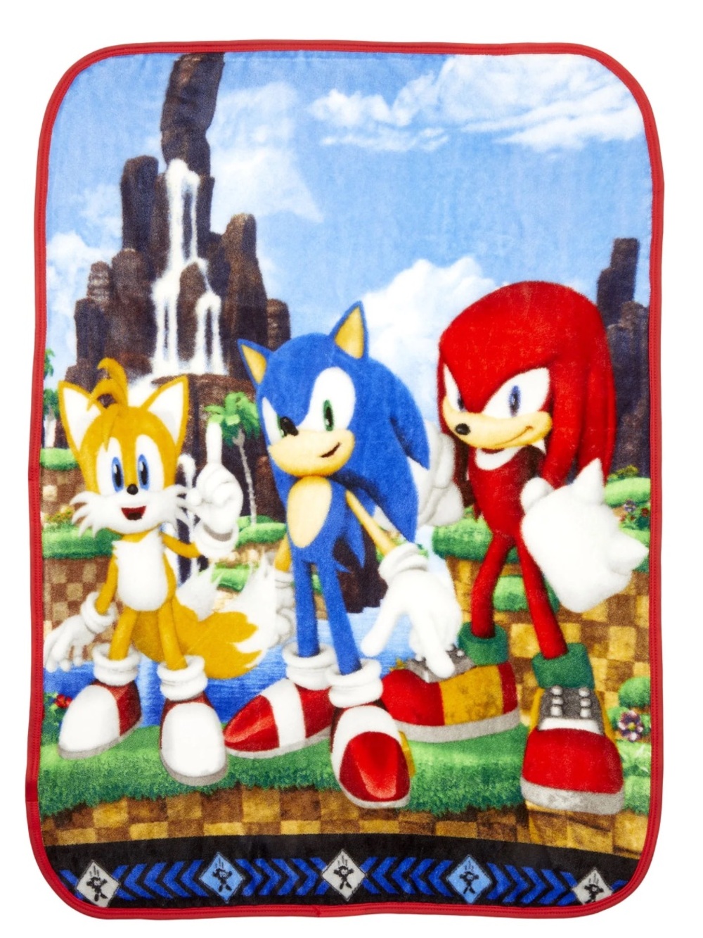 Sonic The Hedgehog Plush Graphic Throw - Blue, Yellow, Red
